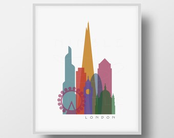 London Skyline Printable Download  -  Last Minute Gift