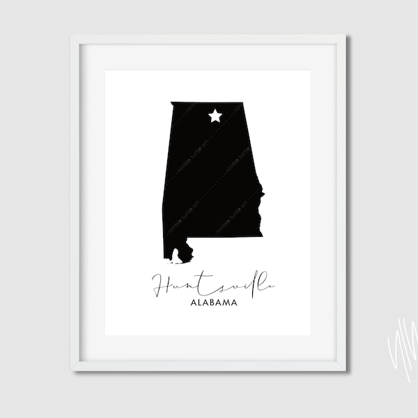 Huntsville Al Map Black White Etsy huntsville-al-map-black-white-etsy