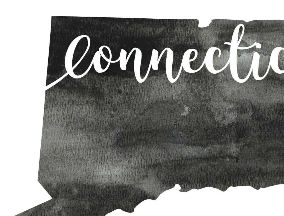 Connecticut State Outline Watercolor Printable Connecticut - Etsy