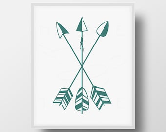 Arrows Printable Gallery Wall Art - Blue Green