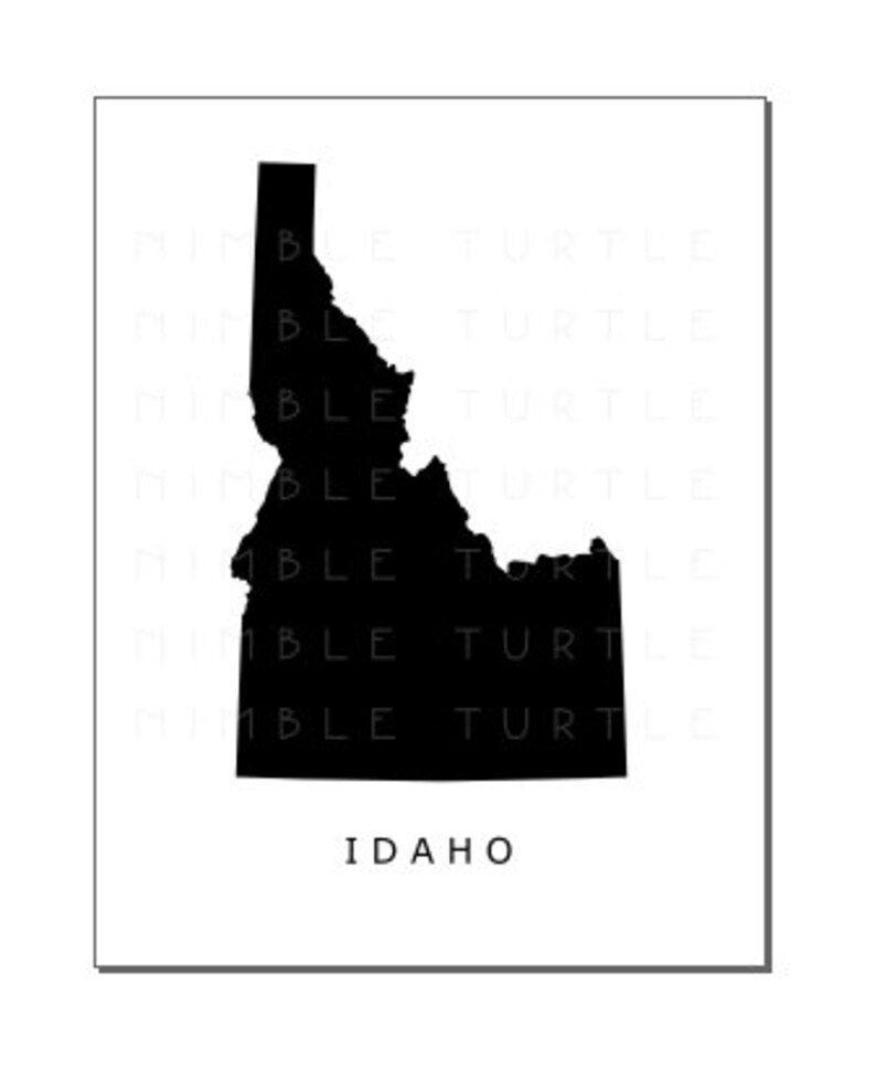 Idaho State Outline Watercolor Printable Idaho Wall Art | Etsy