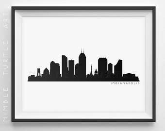 Indianapolis Skyline Silhouette - Printable Skyline - Indianapolis Indiana - PDF, png, SVG, eps, JPG - Last Minute Gift