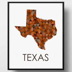 Texas Printable State Outline with Geometric Triangles Background