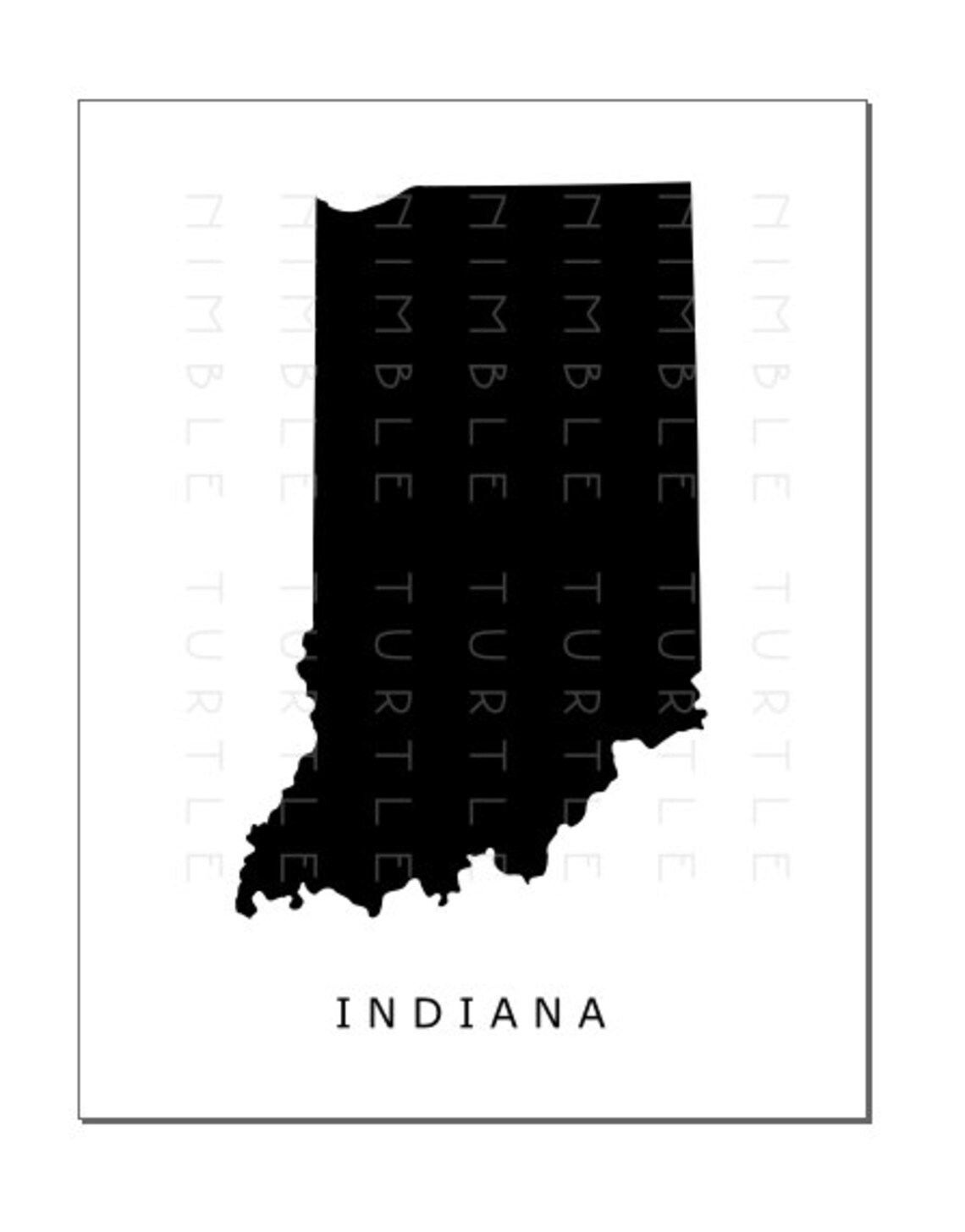 Indiana State Outline Watercolor Printable Indiana Wall Art | Etsy