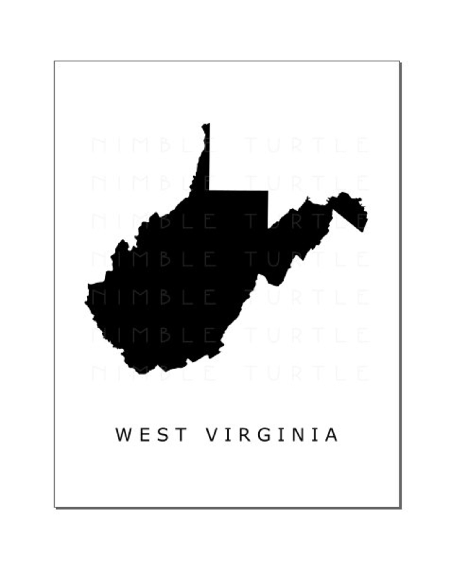 West Virginia State Outline Watercolor Printable West - Etsy
