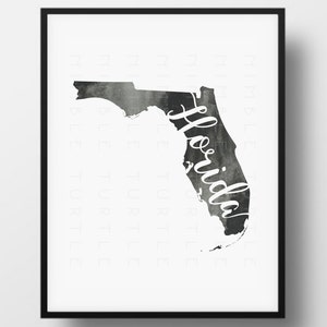 Florida State Outline Watercolor -  Printable Florida Wall Art  -  Comes with Blank State Outline SVG  -  Gallery Wall Art