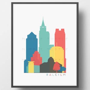 Raleigh Skyline Printable Download  -  Nursery Wall  -  Baby Shower Gift