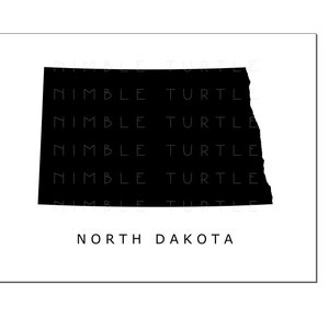 North Dakota State Outline Watercolor - Printable North Dakota Wall Art - Comes With Blank State ...