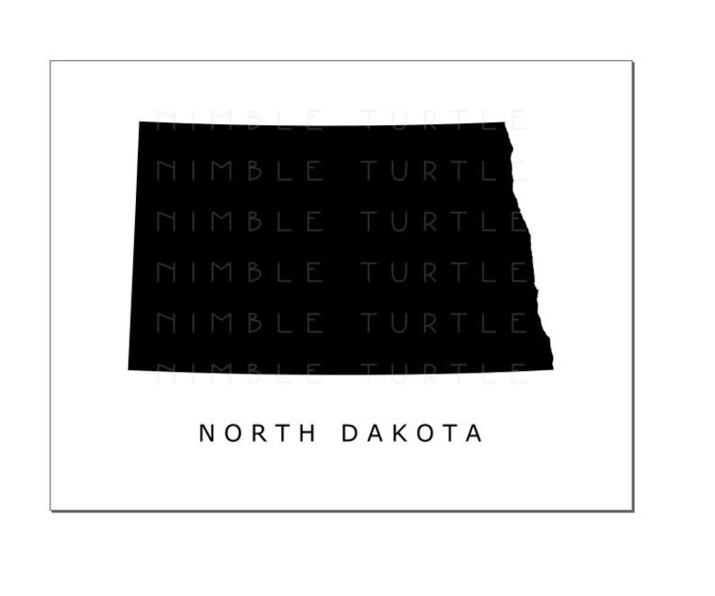 North Dakota State Outline Watercolor Printable North Dakota | Etsy