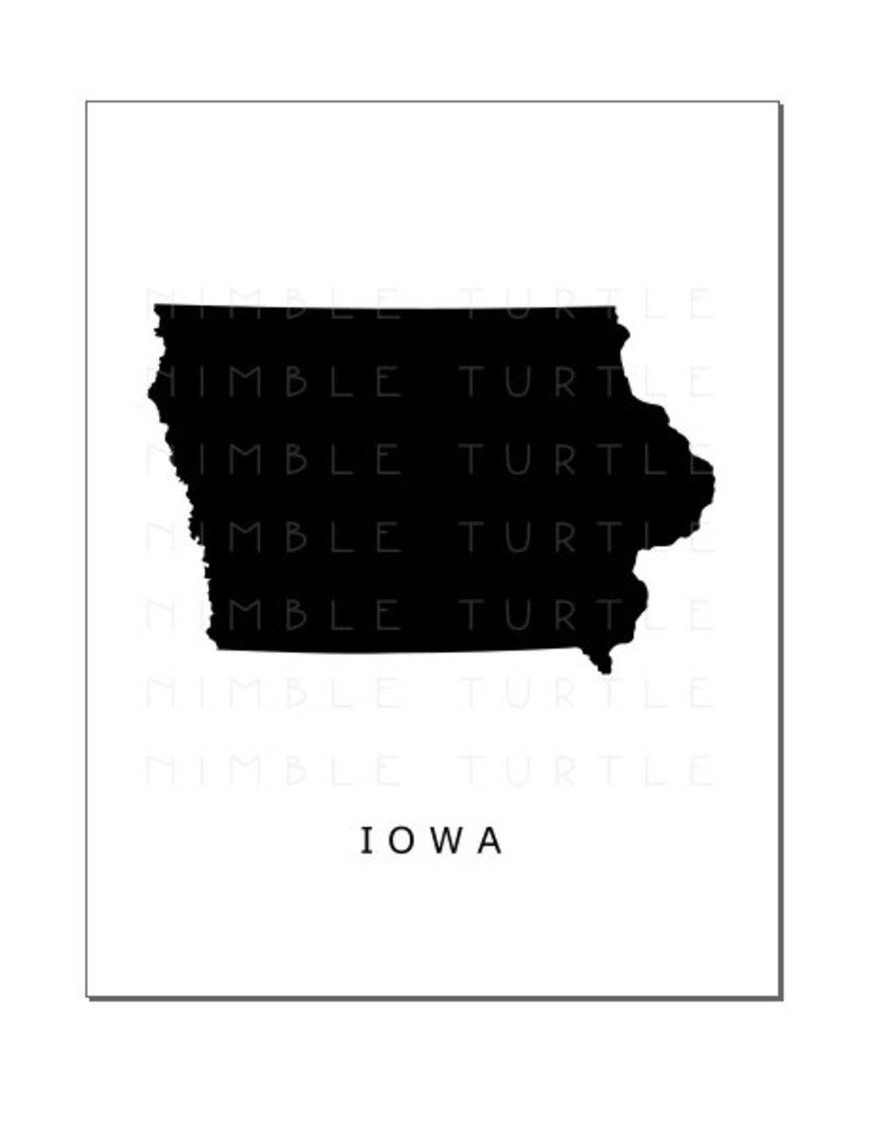 Iowa State Outline Watercolor Printable Iowa Wall Art | Etsy