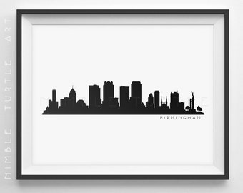 Birmingham Skyline Silhouette - Printable Skyline - Birmingham Alabama - PDF, png, svg, eps, JPG