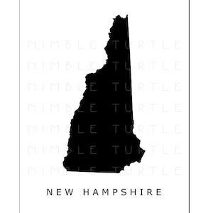 New Hampshire State Outline Watercolor - Printable New Hampshire Wall ...