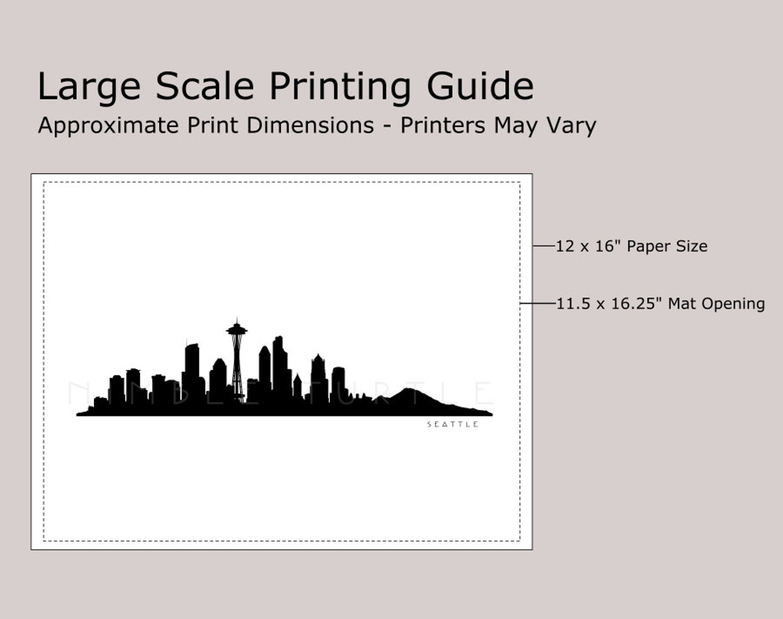 Seattle Skyline Silhouette Printable Skyline Seattle - Etsy