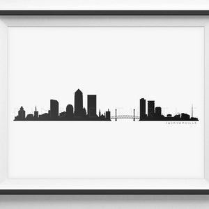 Jacksonville Skyline Silhouette  -  Printable Skyline  -  Jacksonville Florida  -  PDF, png, SVG, eps, JPG