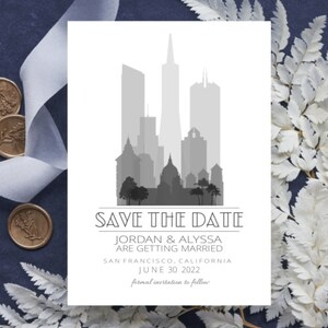 San Francisco Save the Date - San Francisco Skyline - San Francisco invite - San Francisco Wedding Invitation, Invites, Save the Dates