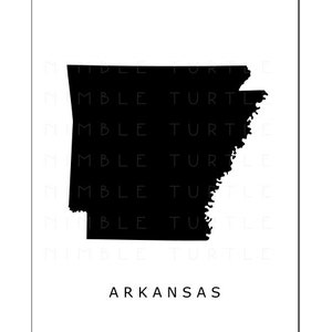 Arkansas State Outline Watercolor - Printable Arkansas Wall Art - Comes ...