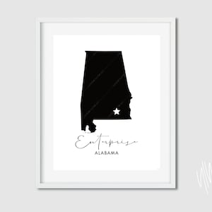 Unternehmen Alabama Art Karte - Printable AL Wandkunst - Unternehmen Karte - jpg pdf 4x5, 8x10, 11x14, 12x15, 16x20 - Unternehmen State Art