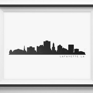 Lafayette Skyline Silhouette  -  Printable Skyline  -  Lafayette Louisiana  -  PDF, png, svg, eps, JPG.