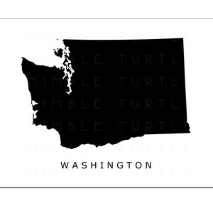 Washington State Outline Watercolor - Printable Washington Wall Art - Comes With Blank State ...