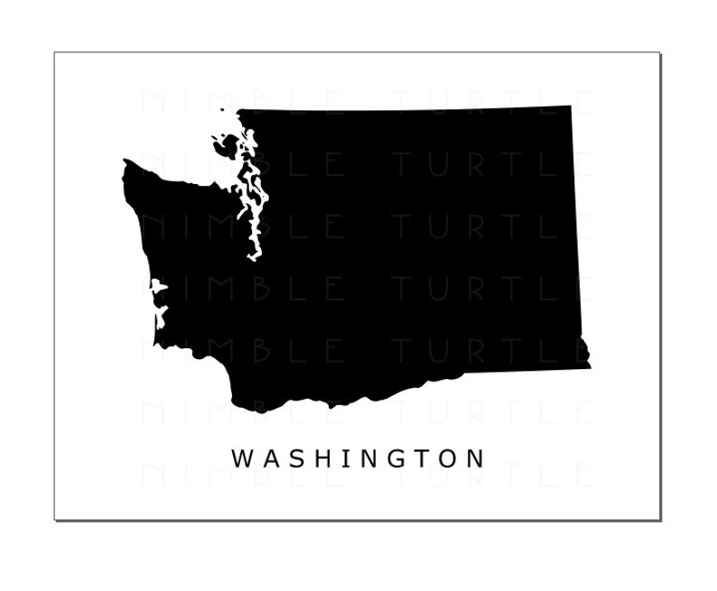 Washington State Outline Watercolor Printable Washington | Etsy