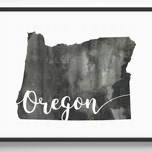 Oregon State Outline Watercolor -  Printable Oregon Wall Art  -  Comes with Blank State Outline SVG  -  Gallery Wall Art