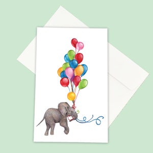 Party Elephant - Birthday Illustrated Greeting Card
