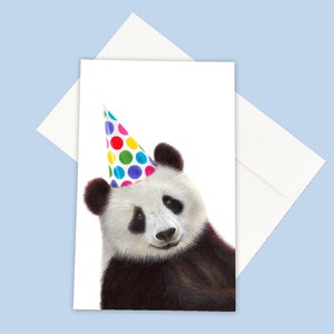 Party Panda - Illustrierte Geburtstagskarte, Feier Karte
