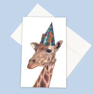 Party Giraffe - Birthday Illustrated Greeting Card