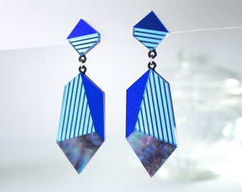 Geometric Shard Drop Earrings, Art Deco Earrings, Laser Cut Earrings, Acrylic Earrings, Dangle Earrings