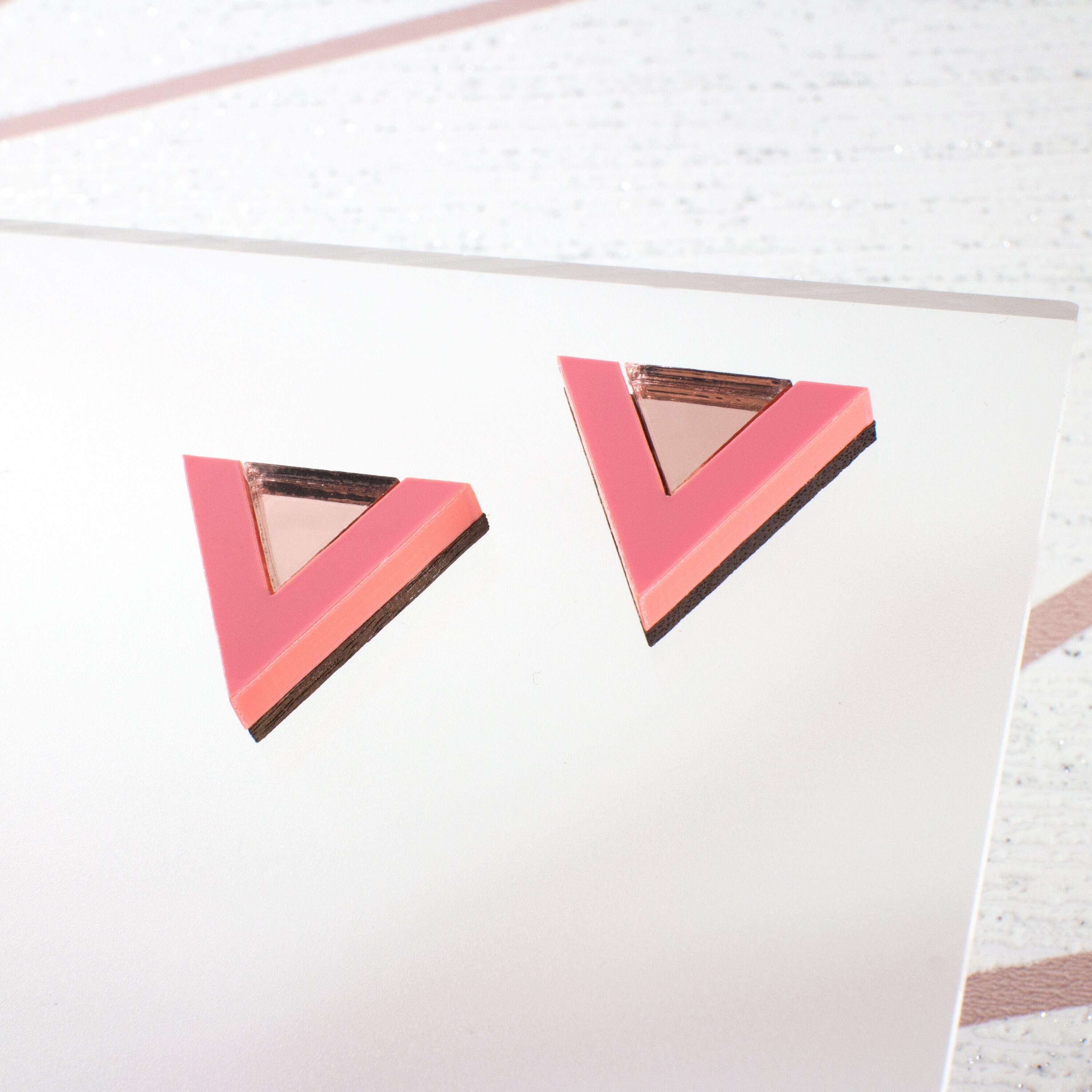 Pink Mirror Earring main image 1