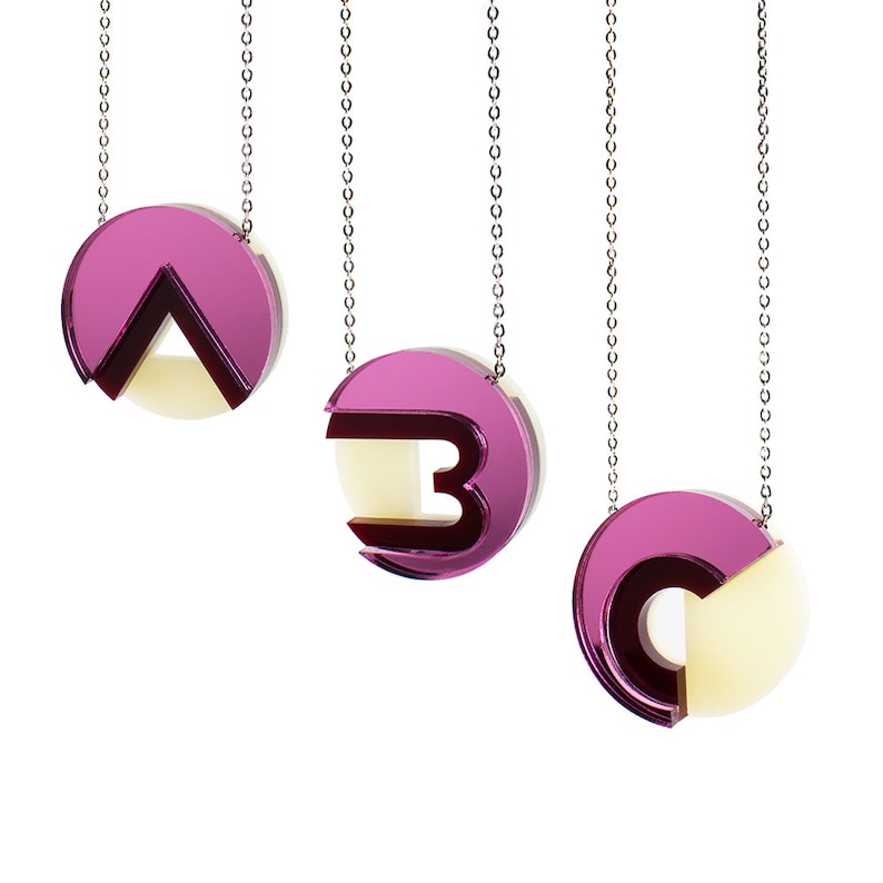COTTVOTT Alphabet Pendant Necklace - A-Z Initial Letter Charm, 4 Colors (Gold, Silver, Rose Gold, Black)