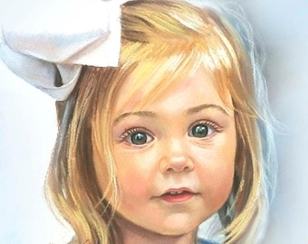 Children Pastel Portrait from Photo – Personalized Baby Drawing, Handmade Mother’s Day- Gift for Mom - Mother and Child Portrait from Photo