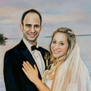 Wedding portrait painting Custom Portrait pastel Family Portrait Custom Couple Portrait  custom portrait drawing from photo Wedding gift
