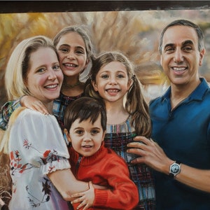 Custom Family Portrait from Photo: Hand-Painted Pastel Art