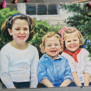 Portrait painting from photo Custom portrait from photo Family portrait Mother's day gift children portrait wedding portrait baby portra image 1