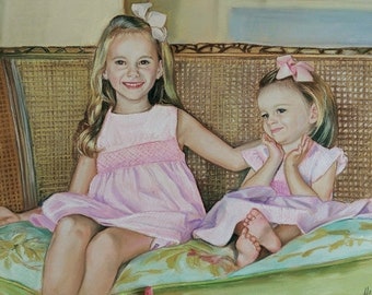 Christmas gifts Portrait painting Children Portrait from photo Family portrait Wedding portrait pastel portrait Pet portrait Baby portrait