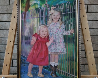 Custom portrait from photo Christmas gifts portrait painting children portrait pastel portrait wedding portrait  family portrait baby portra