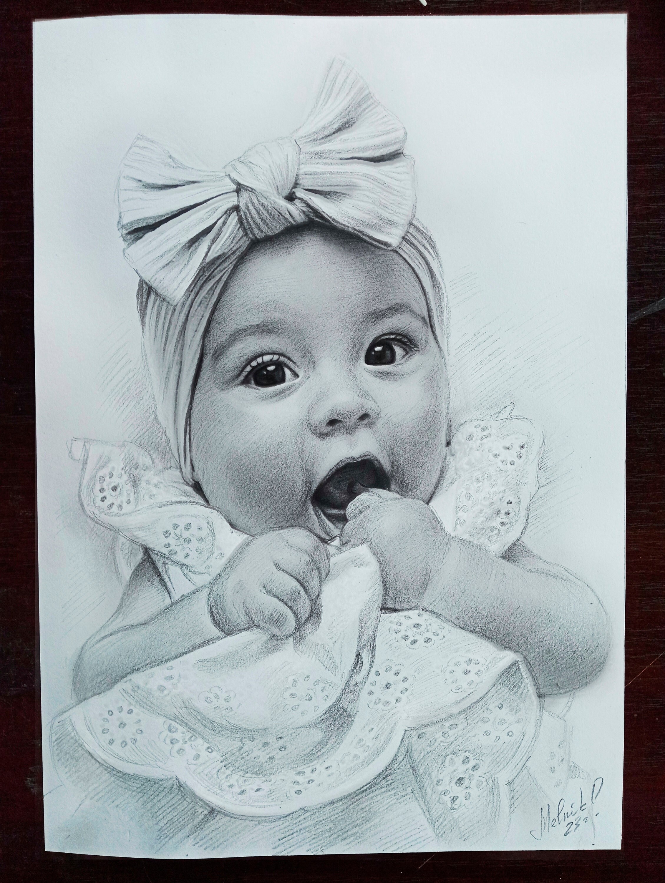 Custom Hand Drawn Portrait - Graphite Drawing from - Photo Drawn Portraits Pencil Drawing - Handmade Gift for Mom - Mothers Day Gift