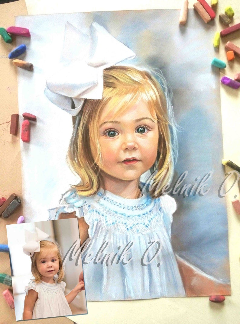 Custom portrait from photo Children Portrait painting from photo  Baby Portrait Family portrait children portrait Wedding portrait Baby