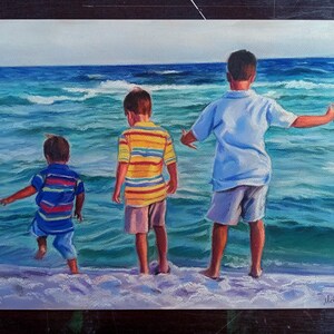 Retrato al pastel personalizado a partir de una foto: Arte familiar o infantil enmarcado imagen 14