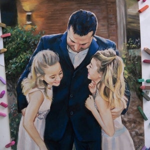 Custom portrait from photo Portrait painting Portrait of a couple Gift family portrait Gift for her Gift for him pair portrait image 6