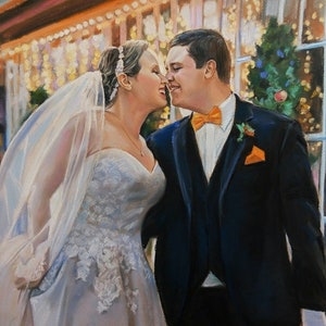 Personalisiertes Hochzeitsportrait: Handgezeichnetes Familienandenken in Pastellfarben Bild 8