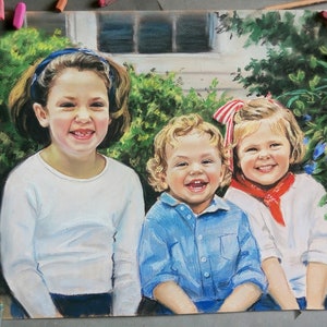 Custom portrait from photo Portrait painting Portrait of a couple Gift family portrait Gift for her Gift for him pair portrait image 9