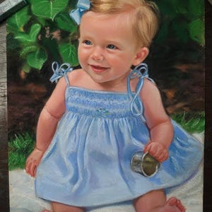 Retrato al pastel personalizado a partir de una foto: Arte familiar o infantil enmarcado imagen 13