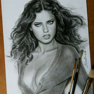 Retrato a lápiz personalizado, dibujado a mano a partir de una foto imagen 7