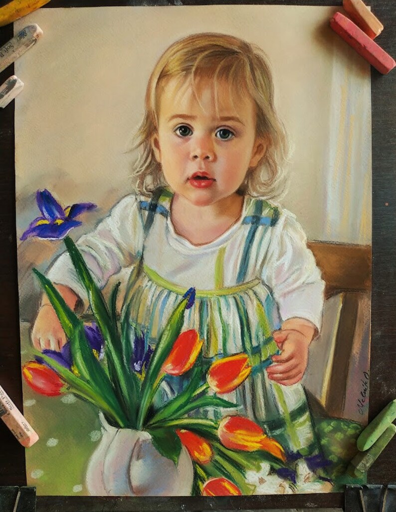 Portrait from photo Painting Portrait Custom portrait Custom painting Children portrait Custom Wedding portrait  Family portrait from photo