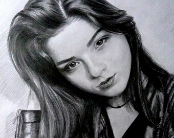 Custom Portrait from photo children portrait family portrait Hand Drawn Portraits Custom Pencil Drawing with Pencil Drawing