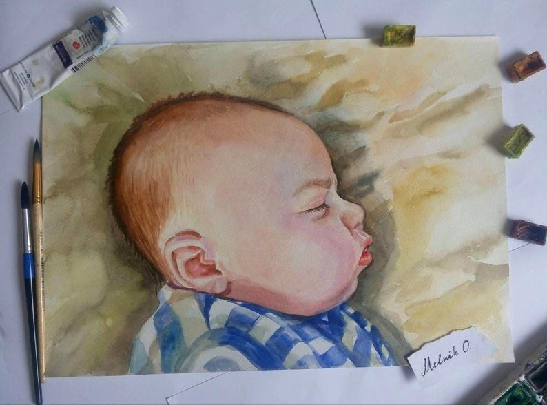 Custom Watercolor Portrait: Wedding, Family, Couples from Photo image 2