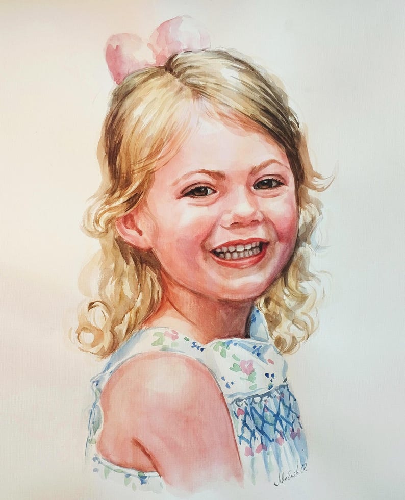 Custom Watercolor Portrait: Wedding, Family, Couples from Photo image 1