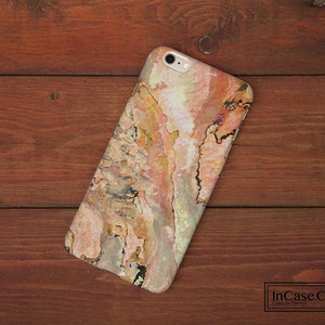 Roze marmeren telefoonhoesje: doorzichtig hard plastic